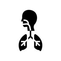 healthy lungs glyph icon vector illustration