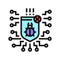 computer protection program anti-virus color icon vector illustration