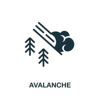 icono de avalancha. elemento simple de la colección de desastres naturales. icono de avalancha creativa para diseño web, plantillas, infografías y más vector