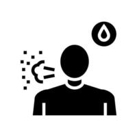 dry cough with blood glyph icon vector illustration