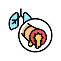 bronchiectasis respiratory disease color icon vector illustration