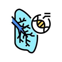 fibrosis quística enfermedad respiratoria color icono vector ilustración
