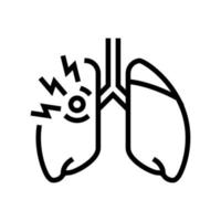 asthma of children line icon vector illustration