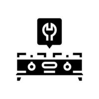 estufa cocina reparación glifo icono vector ilustración