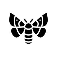 adult silkworm moths glyph icon vector illustration