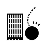 high rise skyscraper demolition glyph icon vector illustration