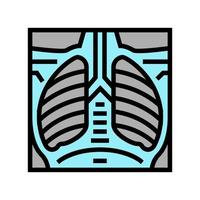 lungs x-ray color icon vector illustration