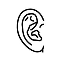 oreja cabeza parte línea icono vector ilustración
