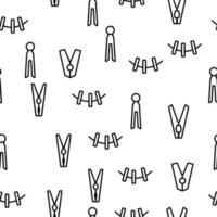 Clothes Pins Fasteners Vector Seamless Pattern