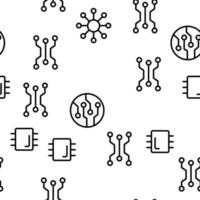 Circuit Computer Chip Vector Seamless Pattern