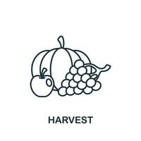 Harvest icon from garden collection. Simple line Harvest icon for templates, web design and infographics vector