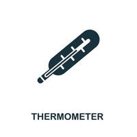 Thermometer icon set. Four elements in diferent styles from medicine icons collection. Creative thermometer icons filled, outline, colored and flat symbols vector