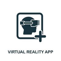 Virtual Reality App icon from mobile app development collection. Simple line Virtual Reality App icon for templates, web design and infographics vector