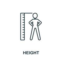 Height icon from health check collection. Simple line Height icon for templates, web design and infographics vector