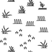 Grass Meadow Plant Vector Seamless Pattern