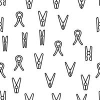 Clothes Pins Fasteners Vector Seamless Pattern