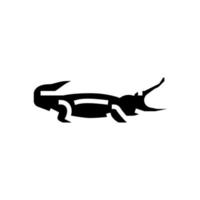 crocodile reptile in zoo glyph icon vector illustration