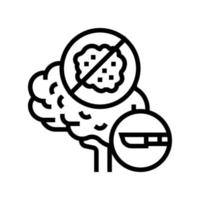 ilustración de vector de icono de línea de cirugía de tumor cerebral