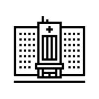 ilustración de vector de icono de línea de edificio de hospital