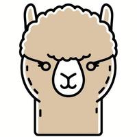 cabeza de animal camélido llamado alpaca vector