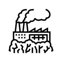 green factory line icon vector illustration