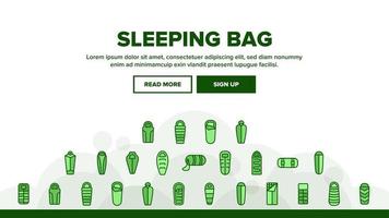 Sleeping Bag Accessory Landing Header Vector