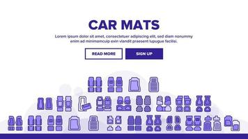 Car Mats Floor Carpet Landing Header Vector