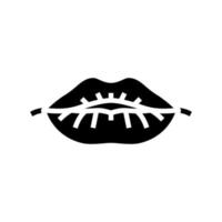 lip facial glyph icon vector illustration