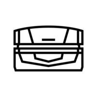 Ilustración de vector de icono de línea de equipo de solárium de cabina cerrada horizontal