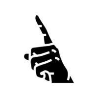 attention hand gesture glyph icon vector illustration