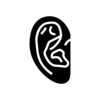 oreja cabeza parte glifo icono vector ilustración