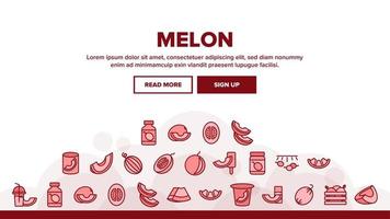 Melon Organic Fruit Landing Header Vector