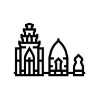 towers po nagar line icon vector illustration