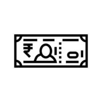 rupee rs line icon vector illustration