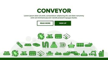 Conveyor Factory Tool Landing Header Vector