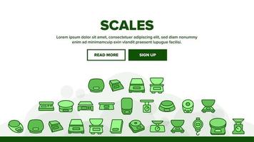 Scales Measuring Tool Landing Header Vector