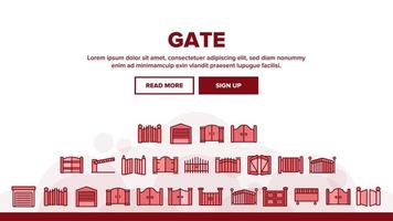 Gate Entrance Tool Landing Header Vector