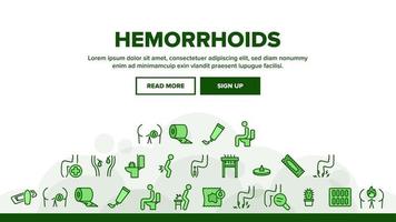 Hemorrhoids Disease Landing Header Vector