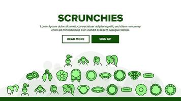 Hair Scrunchies Bands Landing Header Vector