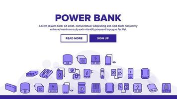 Power Bank Device Landing Header Vector