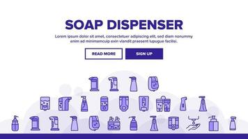 Soap Dispenser Tool Landing Header Vector