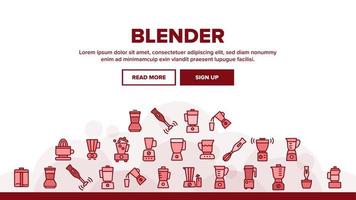 Blender Kitchen Tool Landing Header Vector