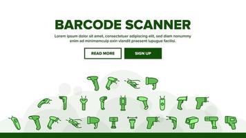 Barcode Scanner Device Landing Header Vector