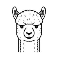 cabeza de animal camélido llamado alpaca vector