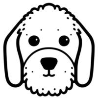 Cute dog domestic animal head vector