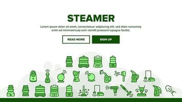 Steamer Domestic Tool Landing Header Vector
