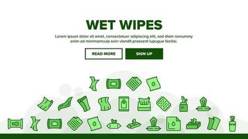 Wet Wipes Disinfectant Landing Header Vector