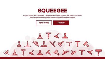 Squeegee For Cleaning Window Landing Header Vector