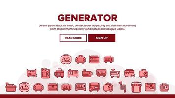 Portable Generator Landing Header Vector