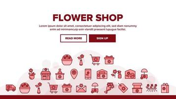 Flower Shop Boutique Landing Header Vector